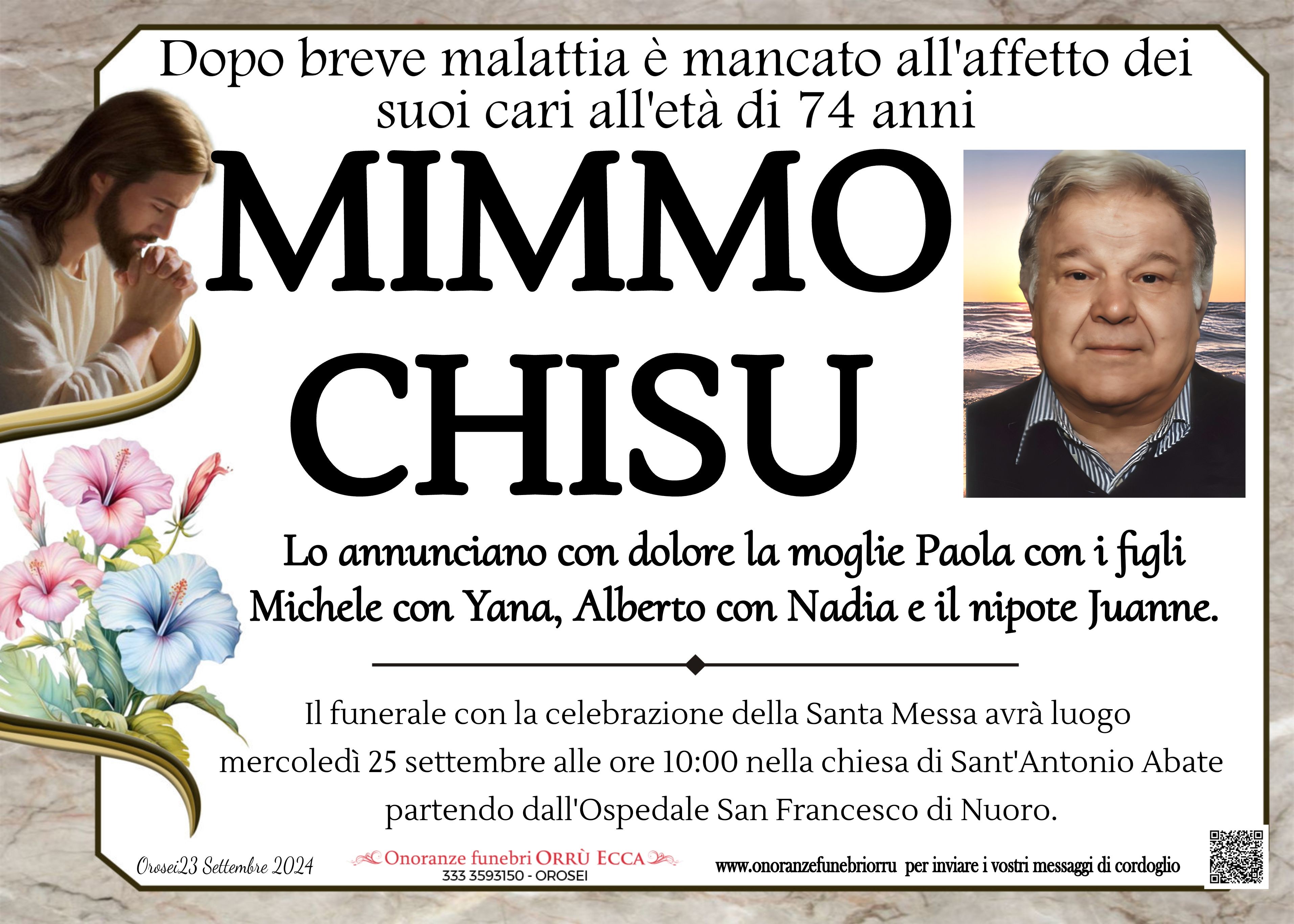 MANIFESTO Alberto Giacomo Chisu noto Mimmo