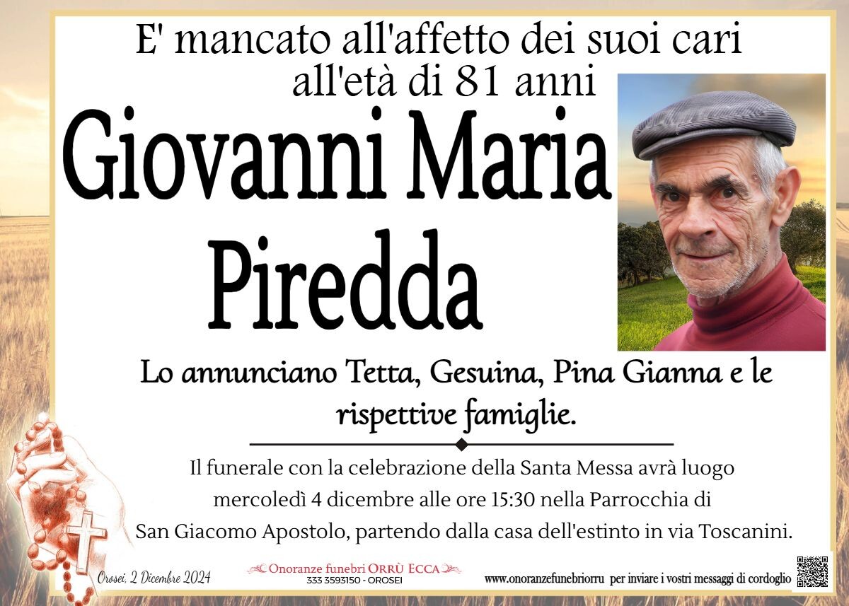 MANIFESTO Giovanni Maria Piredda