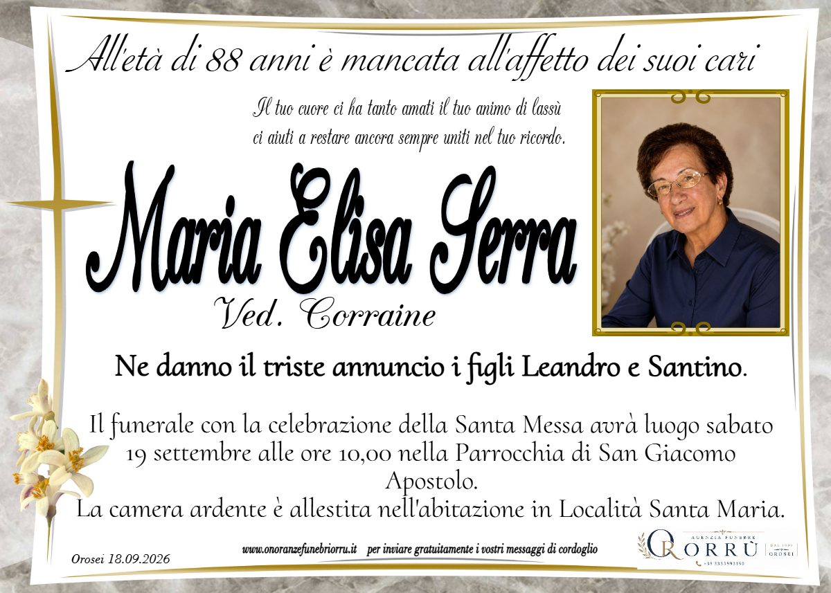 MANIFESTO Maria Luigia Elisa Serra