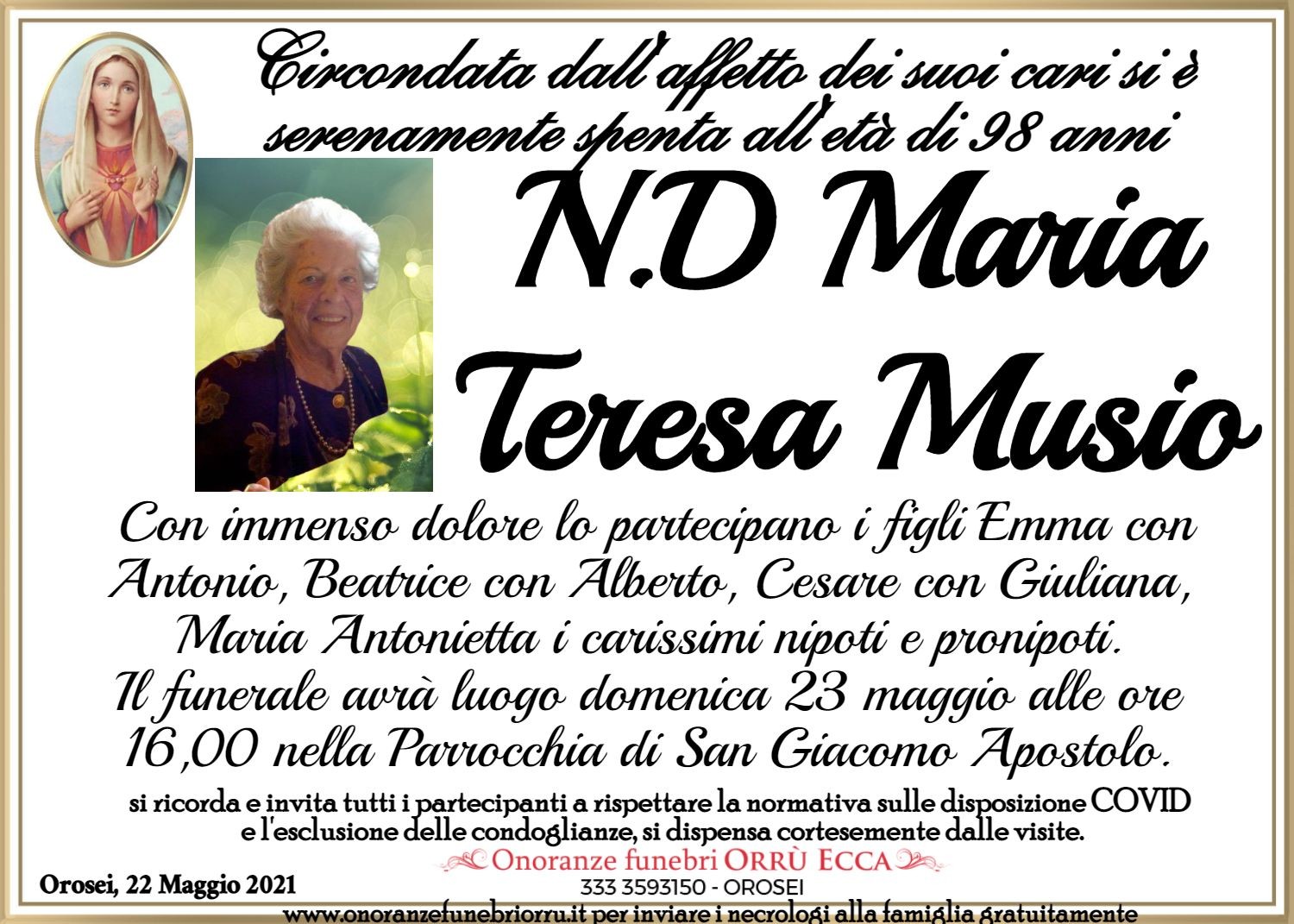 MANIFESTO N.D Maria Teresa Musio