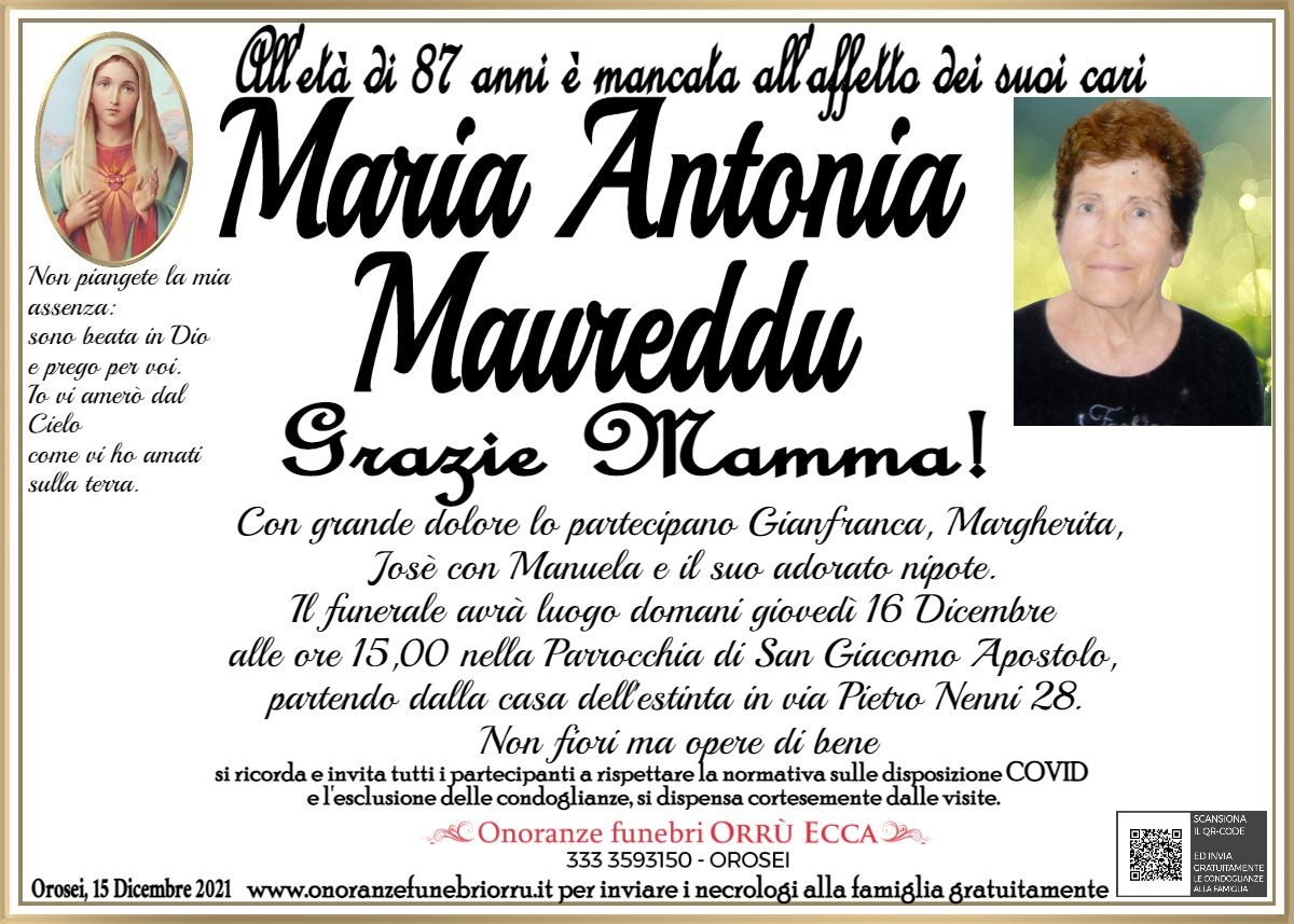 MANIFESTO Maria Antonia Maureddu