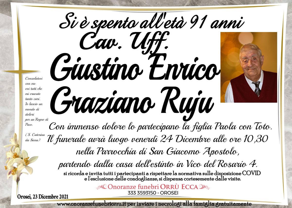 MANIFESTO Enrico Graziano Giustino Ruju
