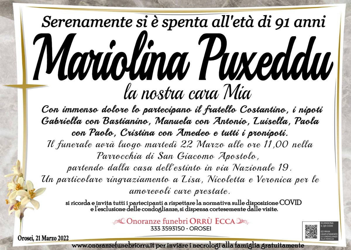 MANIFESTO Mariolina Puxeddu