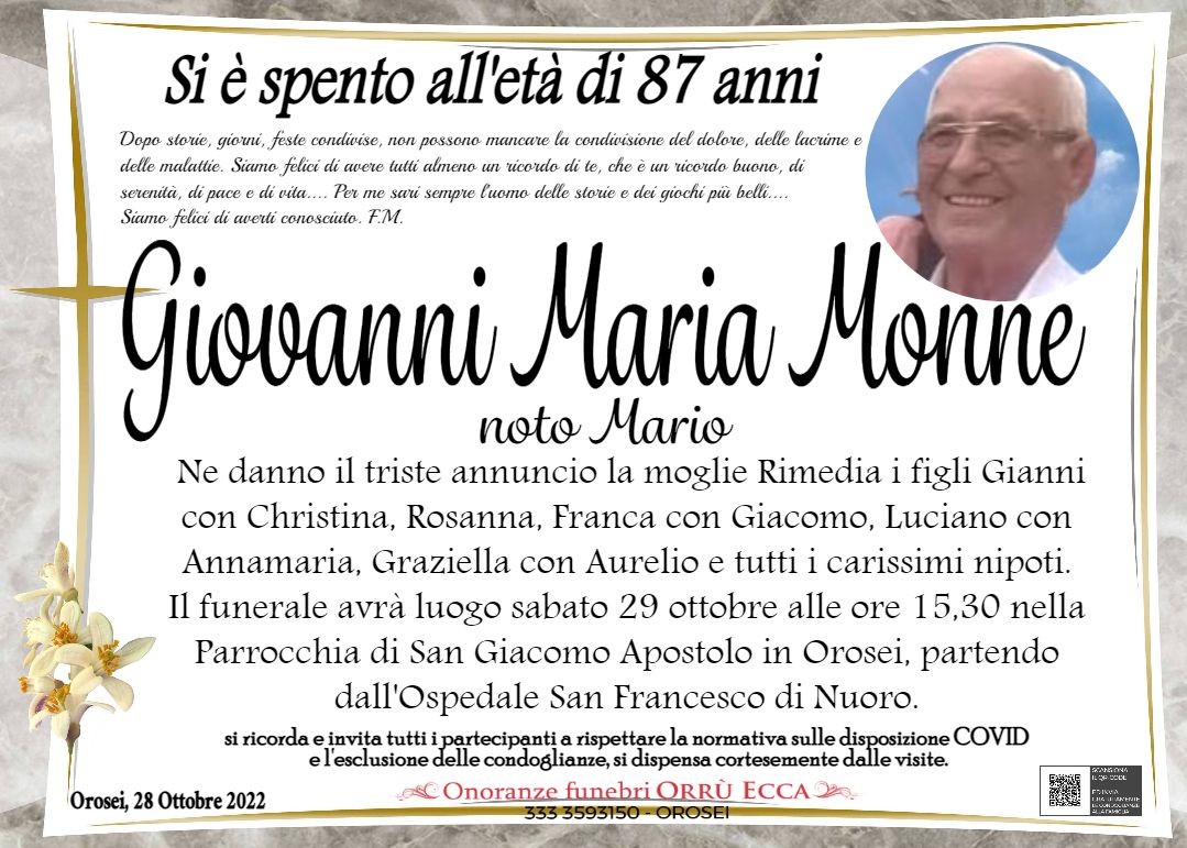 MANIFESTO Giovanni Maria Monne