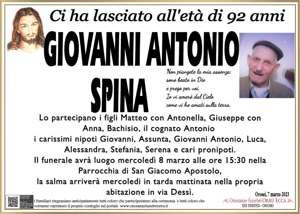 MANIFESTO Giovanni Antonio Spina